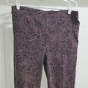 SPANX® BLACK & BROWN LEOPARD PRINT PANTS - ELASTIC WAIST -  SIZE LARGE